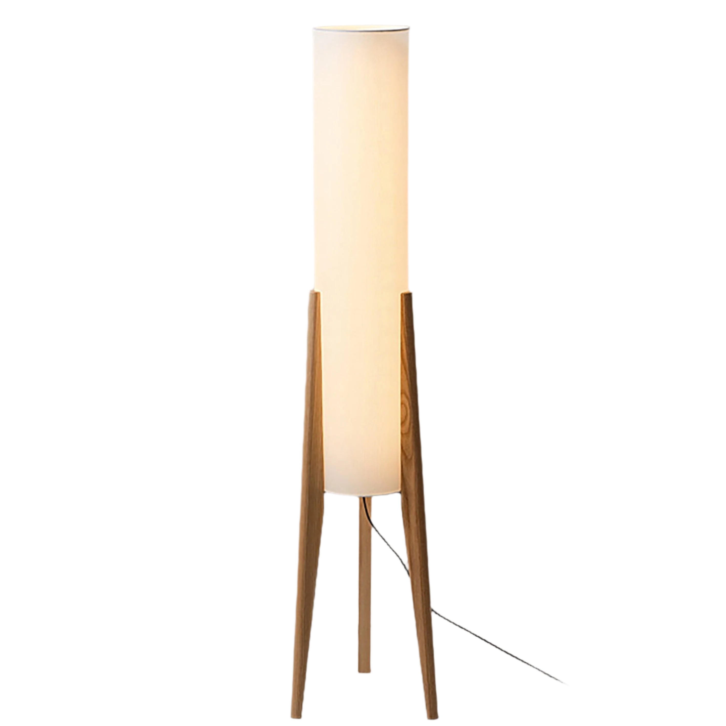 Solid Wood Walnut Floor Lamp - Modern Art Design for Living Room & Bedroom Lighting