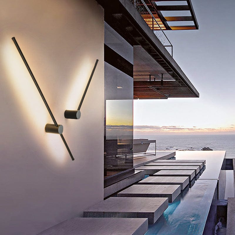 LED Outdoor Wall Light Fixture - Waterproof Luminous Line Design for Patios, Gardens & Walkways