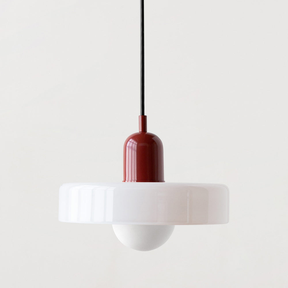 Bauhaus Pendant Light | Colored Glass, Adjustable Height & Ideal for Dining Rooms and Modern Interiors