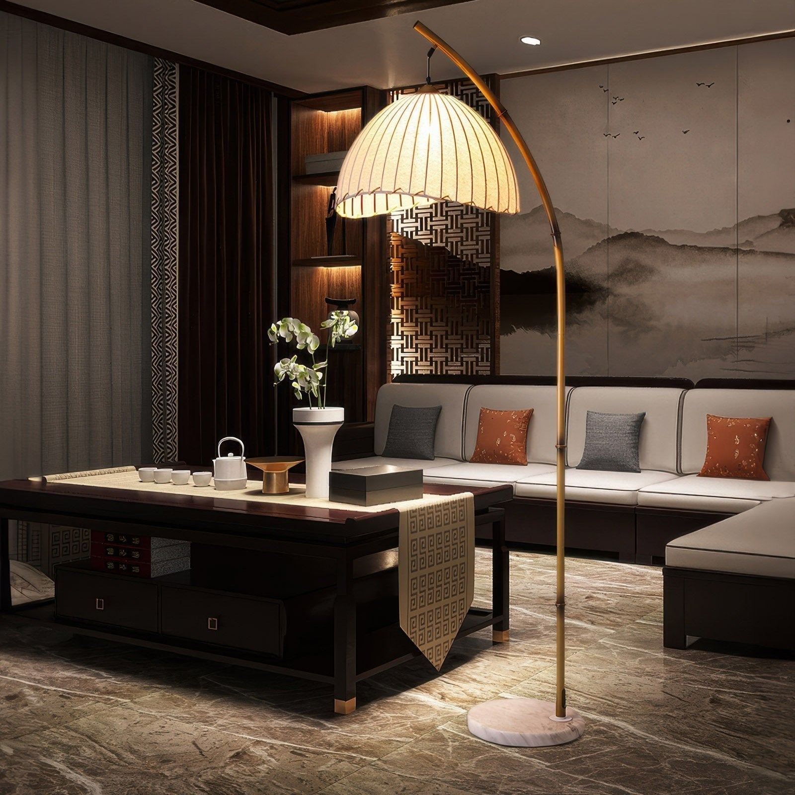 Bamboo Floor Lamp with Cultural Zen Design for Eco-Friendly Home Lighting