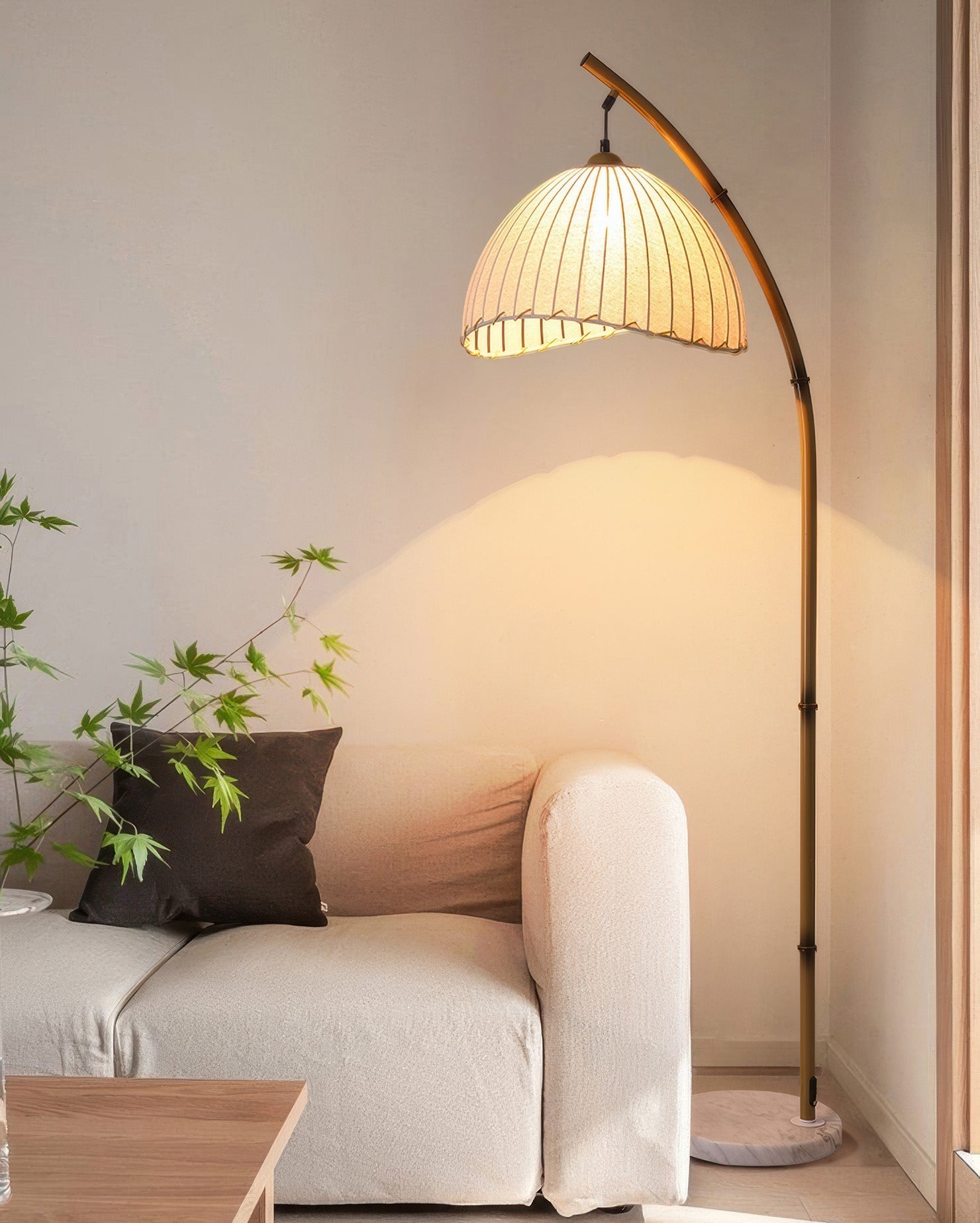 Bamboo Floor Lamp with Cultural Zen Design for Eco-Friendly Home Lighting