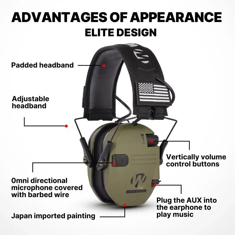 Protective Shooting Headphones | Active Noise Reduction, Lightweight & Comfortable for Shooting Activities