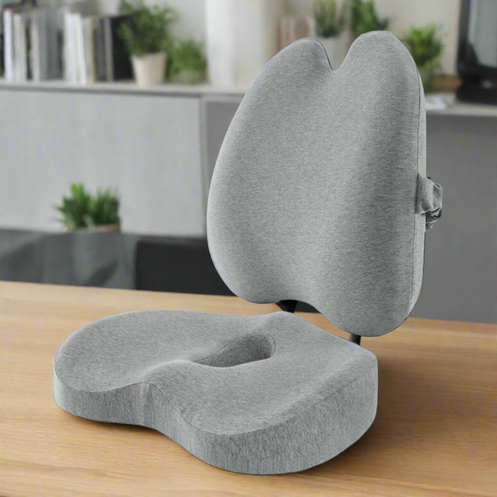 Orthopedic Comfort Cushion Set for Pain Relief & Posture Support - Seat & Back Cushions for Office Workers, Seniors & Pregnant Women