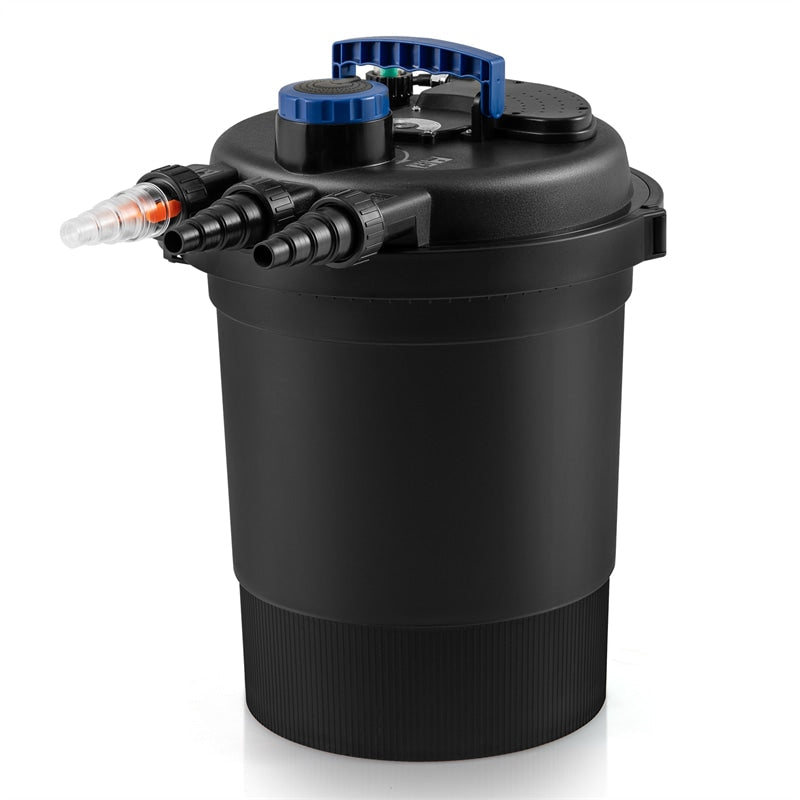 4000 Gallons Pond Pressure Bio Filter with 13W UV-C Light, Bio Balls & 4 Adapters for 1321 Gal Koi Fish Ponds & 2642 Gal Ornamental Ponds
