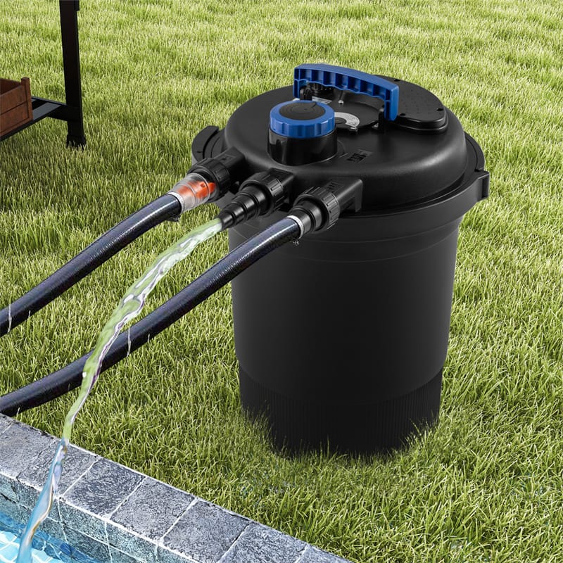 4000 Gallons Pond Pressure Bio Filter with 13W UV-C Light, Bio Balls & 4 Adapters for 1321 Gal Koi Fish Ponds & 2642 Gal Ornamental Ponds