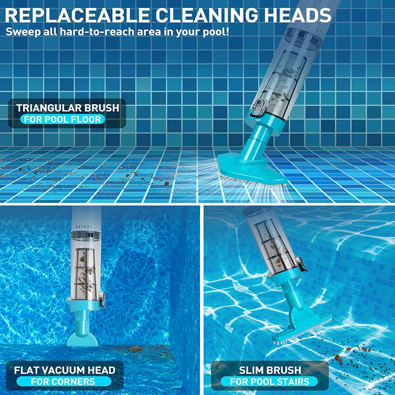 3 in 1 Cordless Pool Vacuum Cleaner | Rechargeable, Powerful Suction & Ideal for Effortless Pool Cleaning