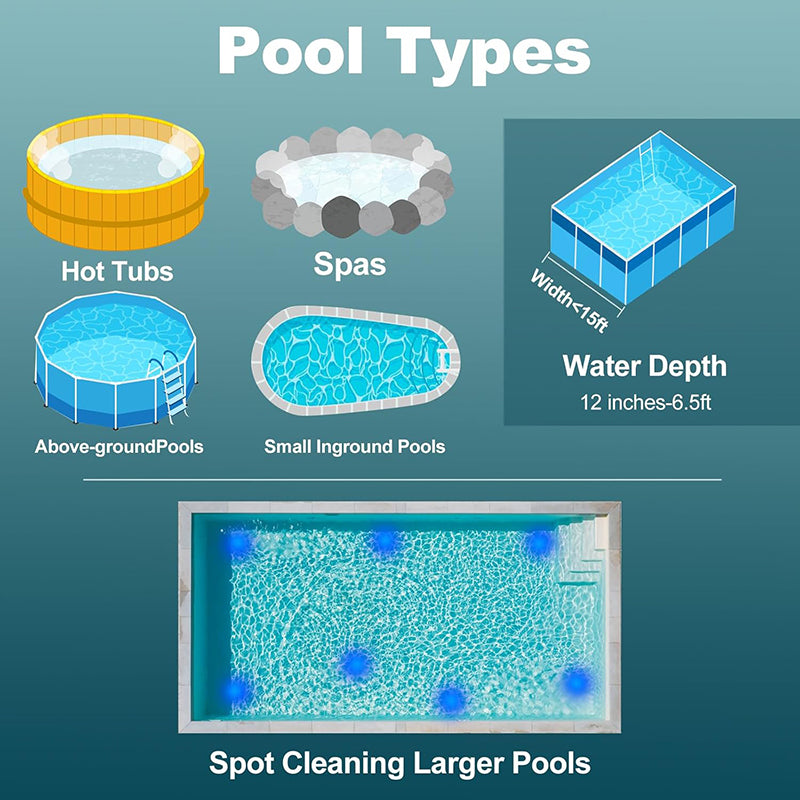 3 in 1 Cordless Pool Vacuum Cleaner | Rechargeable, Powerful Suction & Ideal for Effortless Pool Cleaning