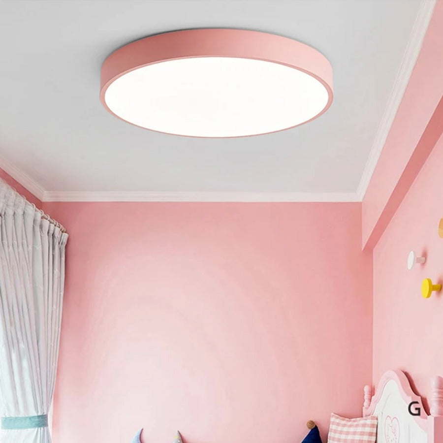 Scandinavian Circular LED Ceiling Light | Soft Illumination, Minimalist Design & Ideal for Bedrooms and Work Areas