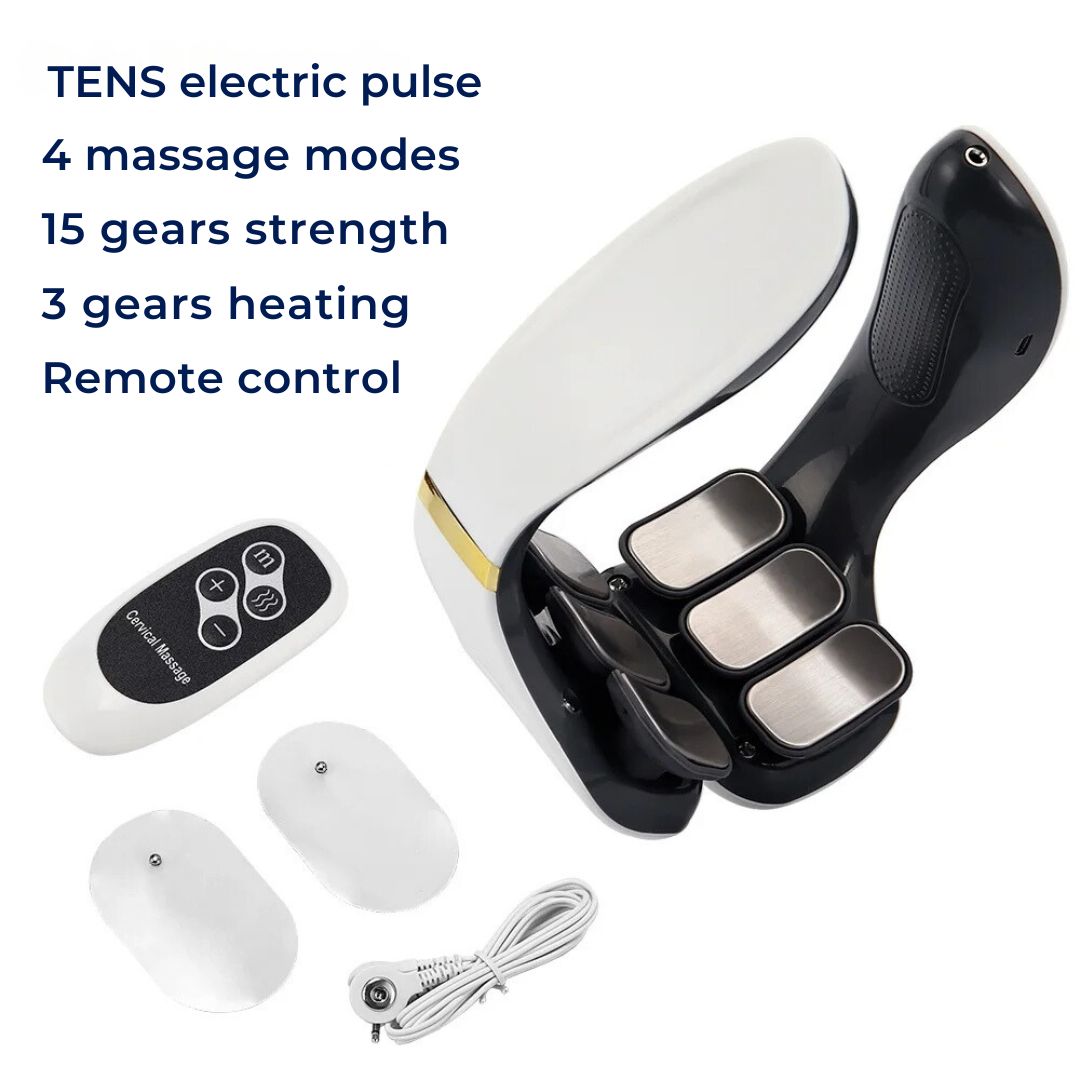 Neck and Back Massager with Heat Therapy - Portable Pain Relief for Neck and Back Muscle Relaxation