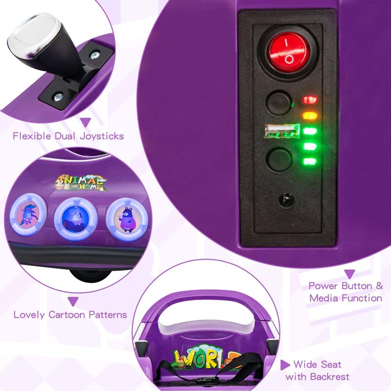 Electric Toddler Bumper Car with Remote Control, Flashing LED Light & Music, 12V Battery Powered Baby Ride on Bumper Toy Car