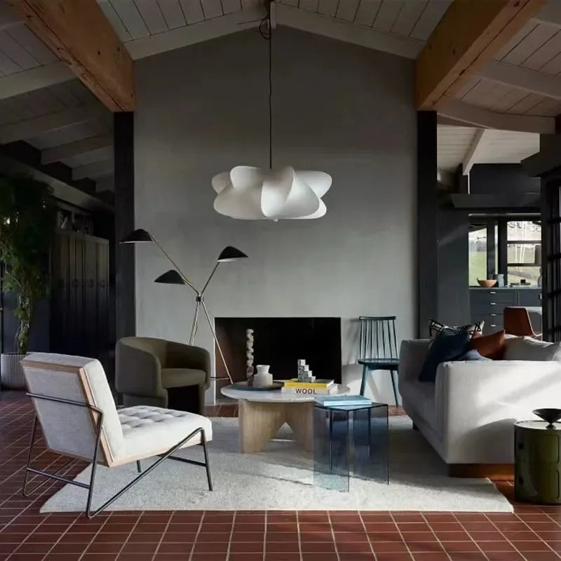Natural Linen and Silk Wabi-Sabi Pendant Light – Statement Ceiling Lamp for Minimalist Homes