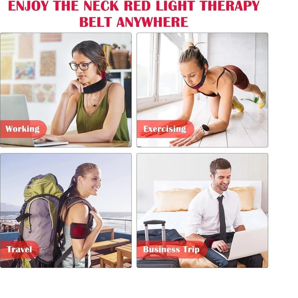Heated Neck Wrap with Red Light Therapy – Effective Heat & Massage for Neck Pain Relief