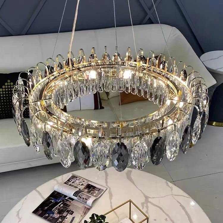 K9 Crystal Chandelier Light Fixture - Modern Hanging Pendant for Dining Room & Living Room Decor