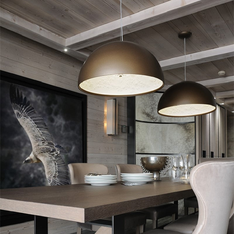 Orange Pendant Light – Mid-Century Modern Hanging Lamp for Dining Room & Lounge