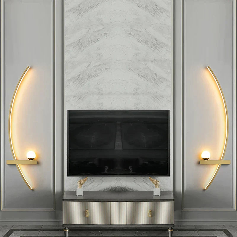 Contemporary Edge Wall Lamp – Black & Gold Indoor/Outdoor Lighting for Modern Spaces