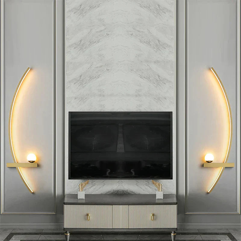Contemporary Edge Wall Lamp – Black & Gold Indoor/Outdoor Lighting for Modern Spaces