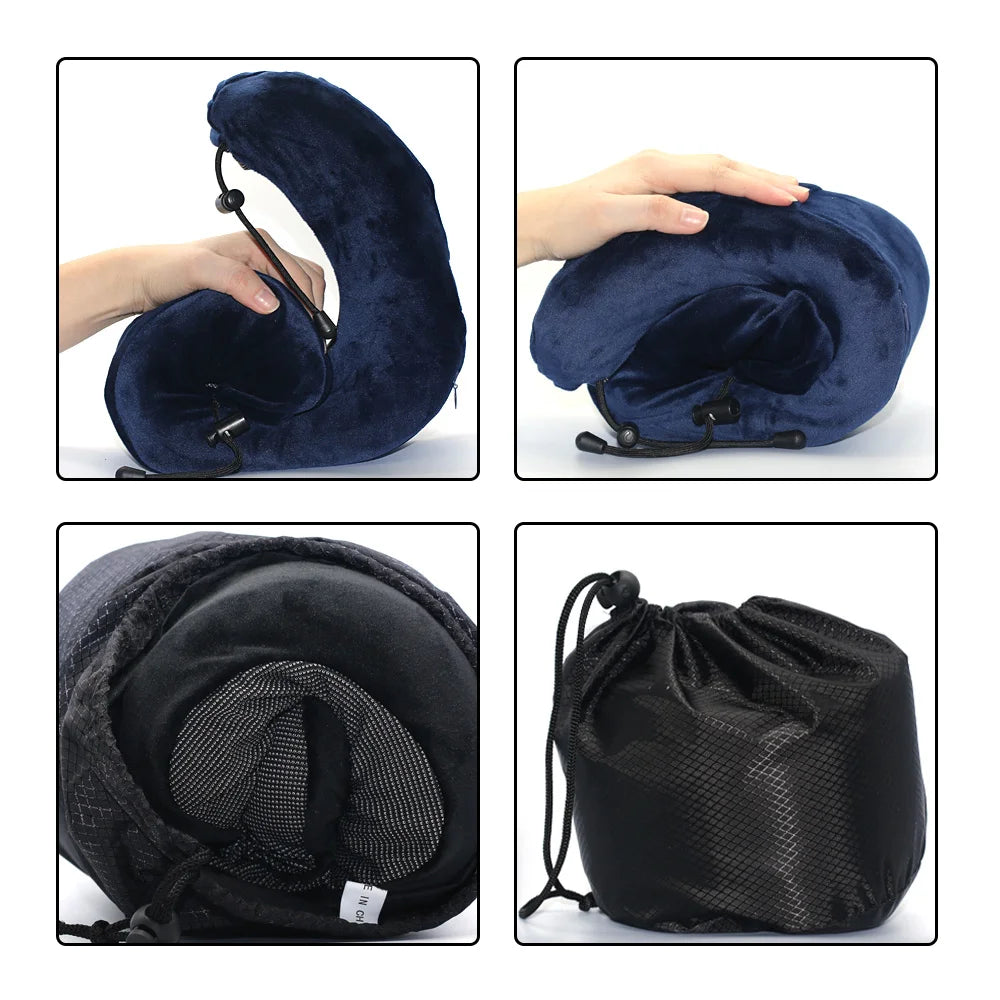 U Shaped Travel Pillow Memory Foam with Massage Function