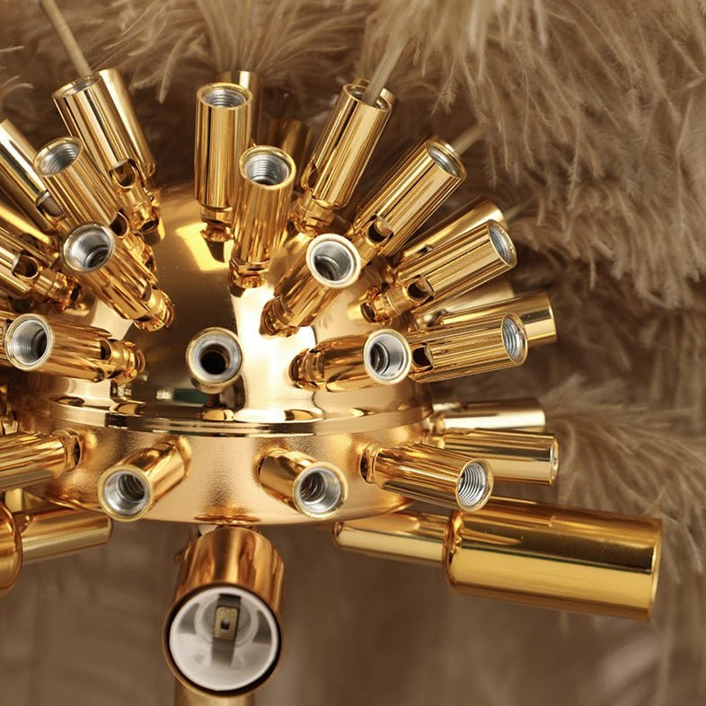 LED Ostrich Feather Floor Lamp - Adjustable Height with Soft Lighting for Living Room & Bedroom Decor