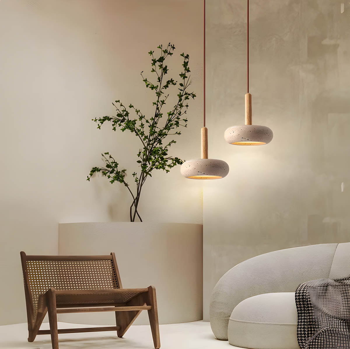 Eldoria™ | LED Hanging Light Fixture | Timeless Stone Design | Perfect for Living Room & Entryway Lighting