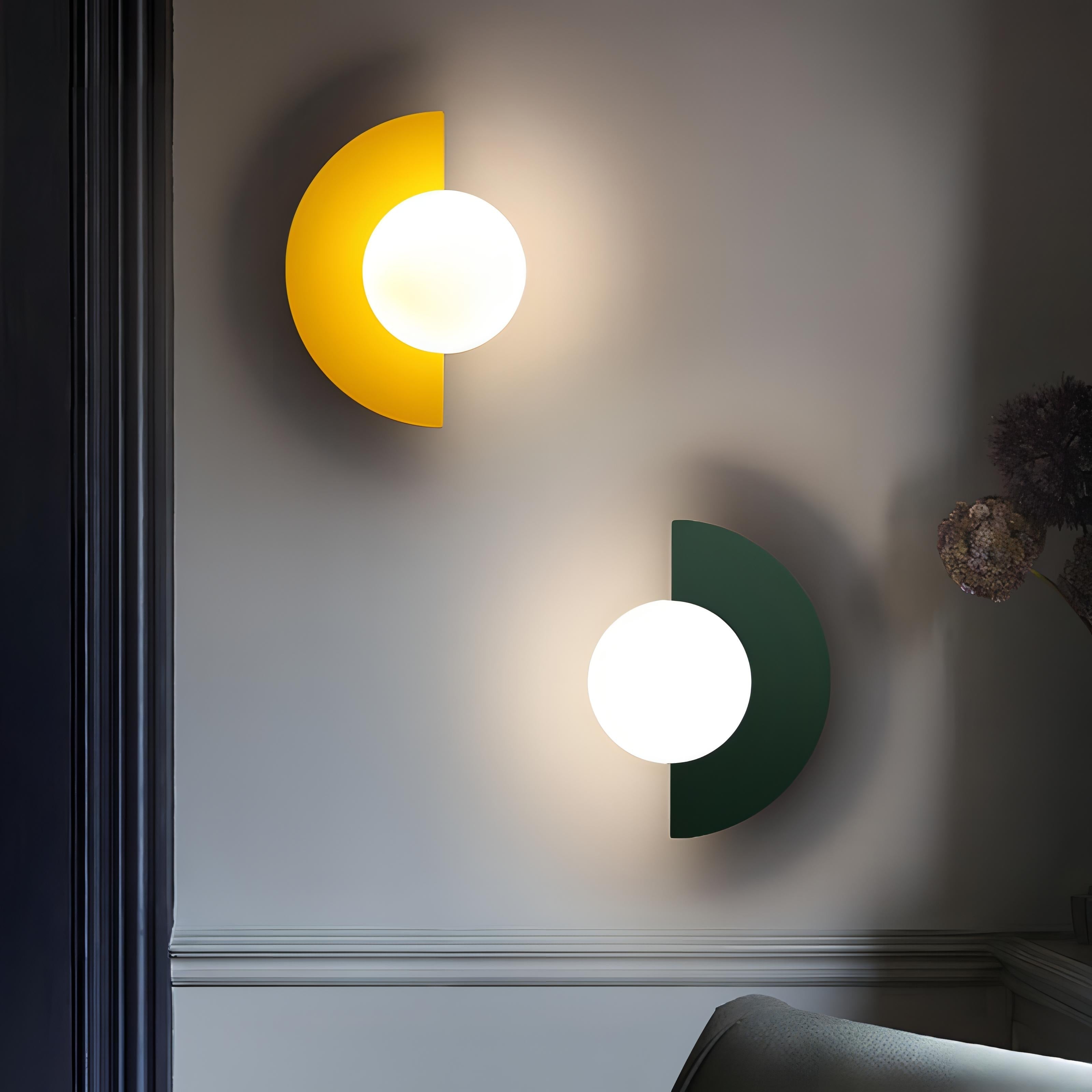Nordic Semicircle Wall Lamp - Modern LED Fixture for Living Room, Bedroom & Hallway Lighting