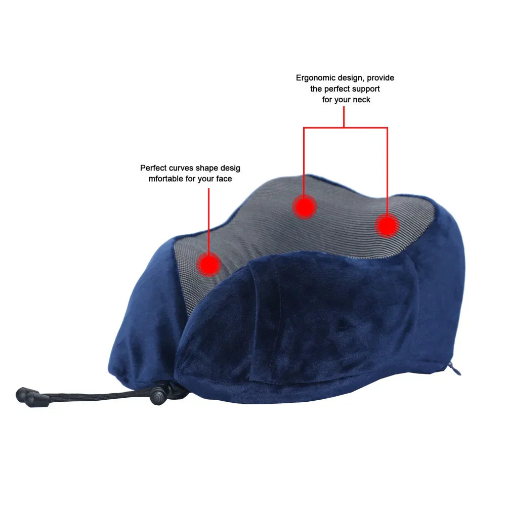 U Shaped Travel Pillow Memory Foam with Massage Function