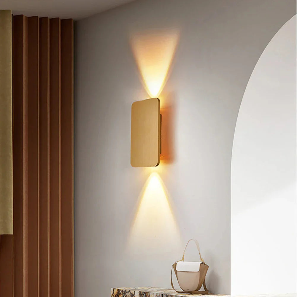 Aria Modern Square Wall Lamp – Up and Down Lighting for Bedroom and Living Room