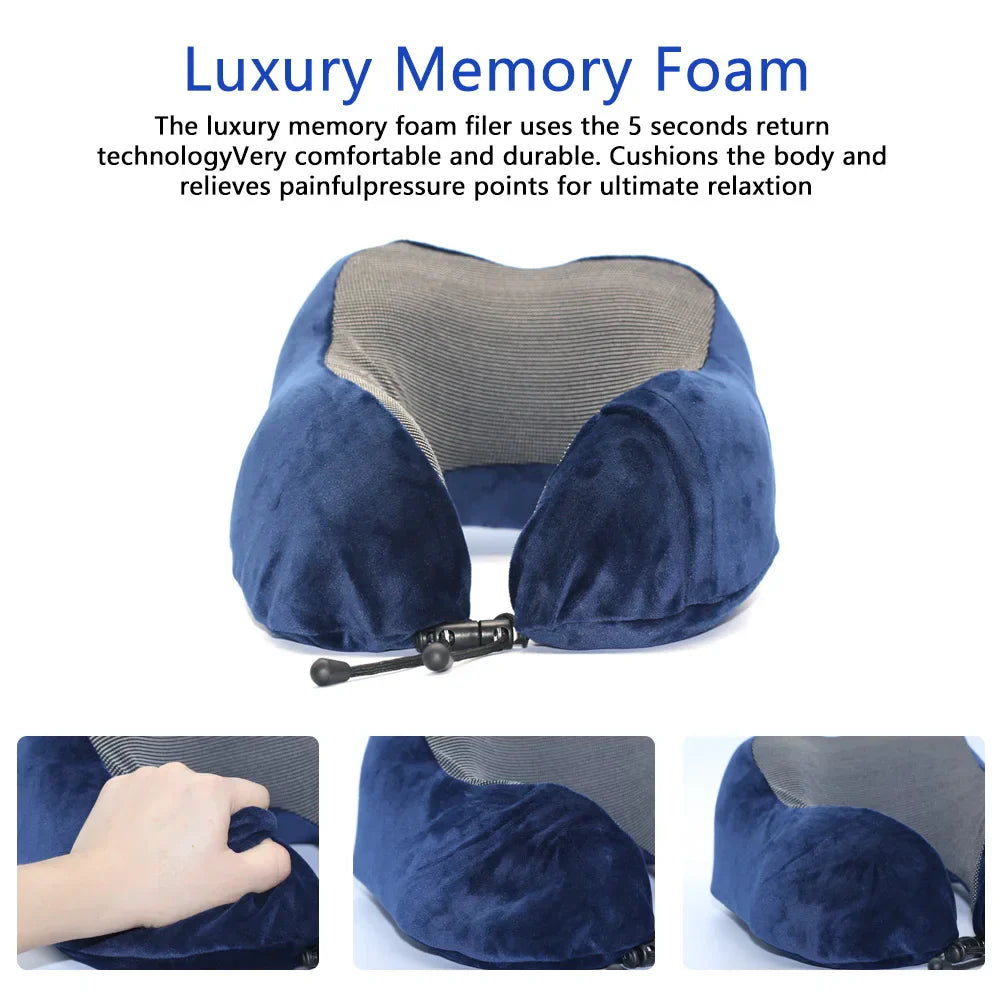 U Shaped Travel Pillow Memory Foam with Massage Function
