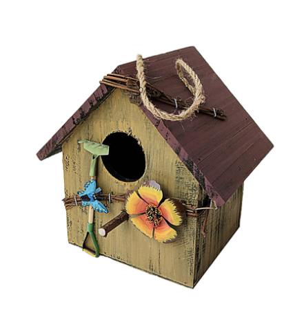 Rainproof Wooden Bird Feeder – Hanging Feeder for Courtyard, Villa, and Balcony