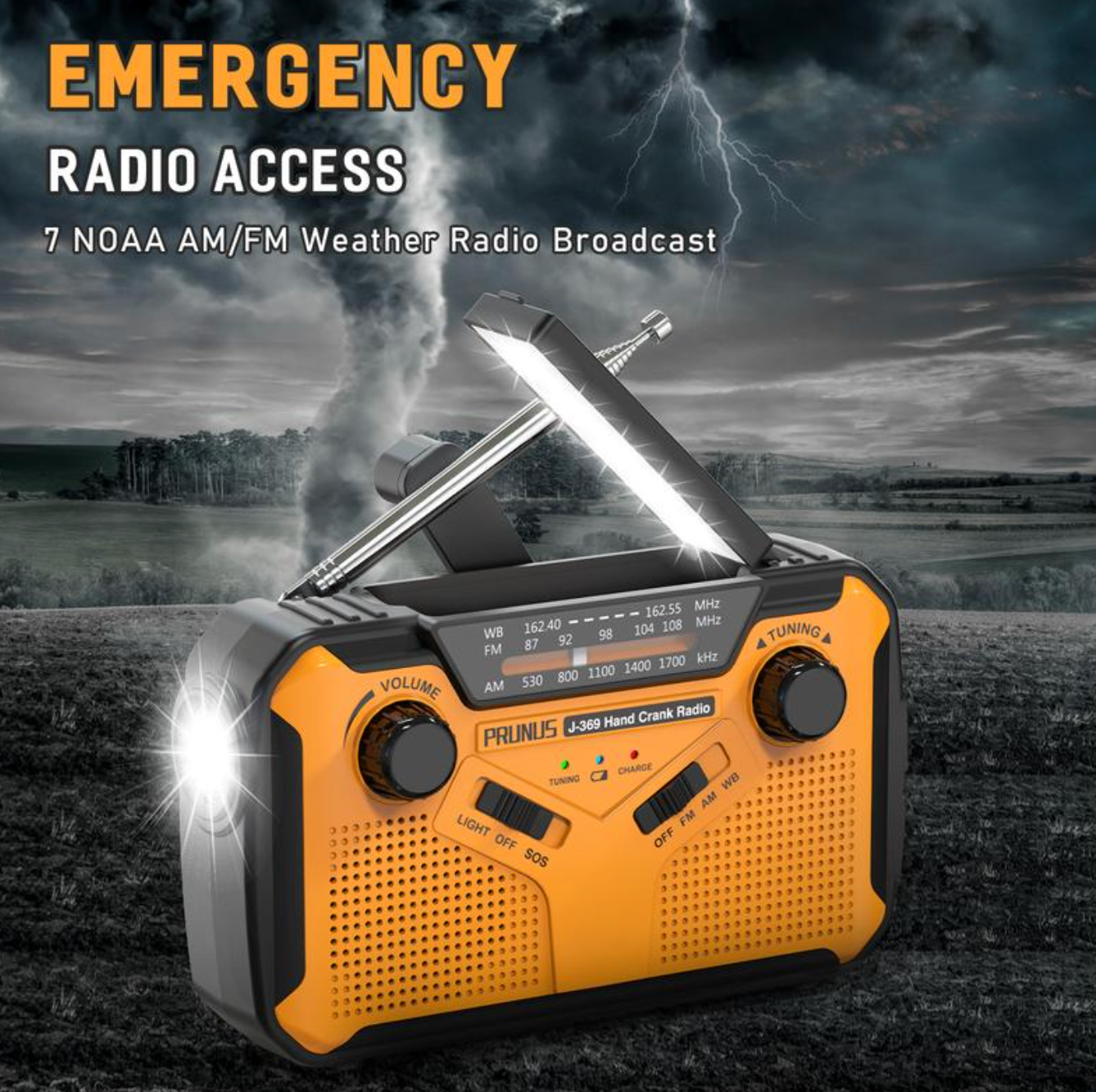 Merchpublic Emergency Weather Radio + FREE Off Grid Survival Course ($97 Value)
