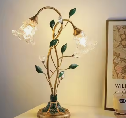 LED French Flower Table Lamp - Decorative Lighting Fixture for Living Room & Bedroom Decor