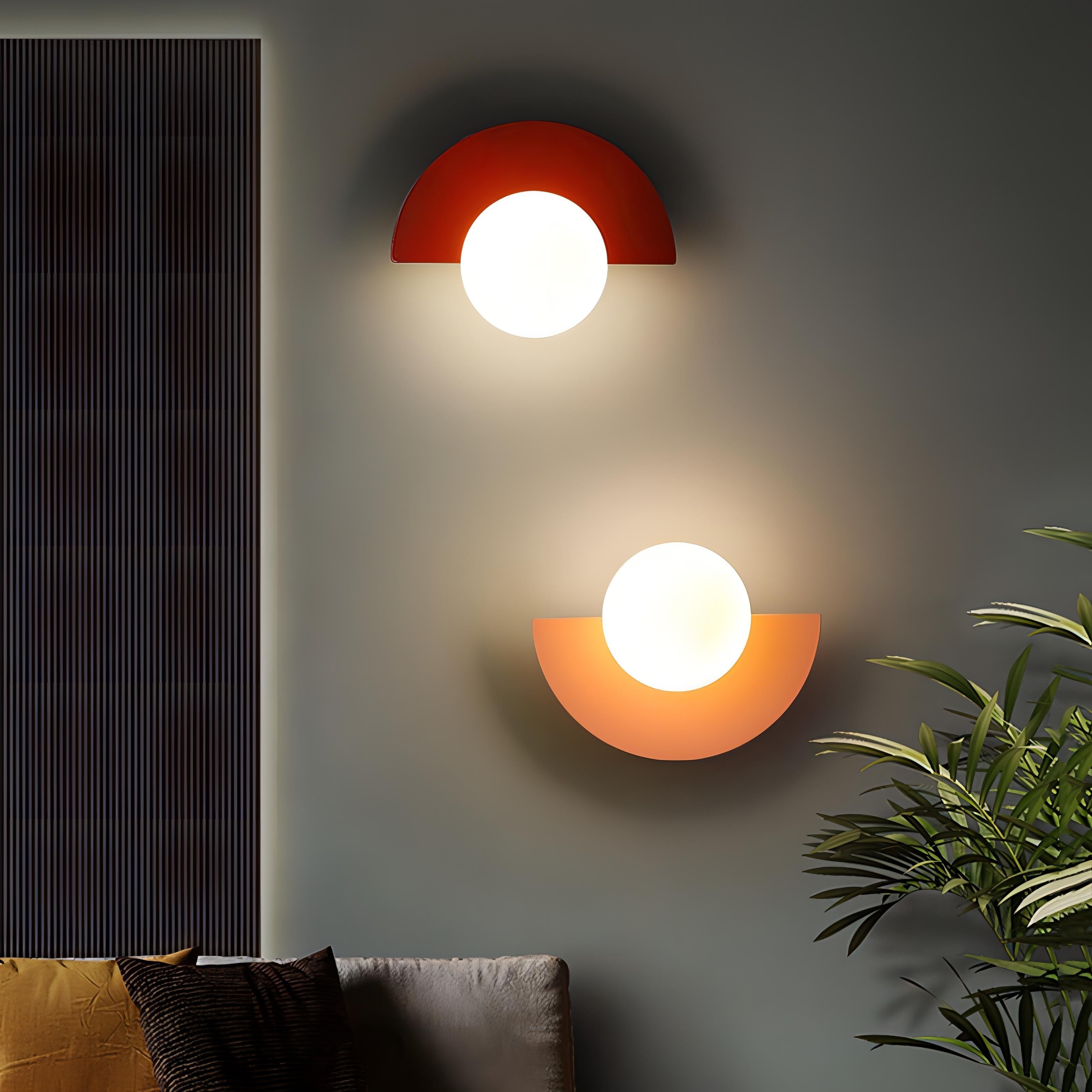 Nordic Semicircle Wall Lamp - Modern LED Fixture for Living Room, Bedroom & Hallway Lighting