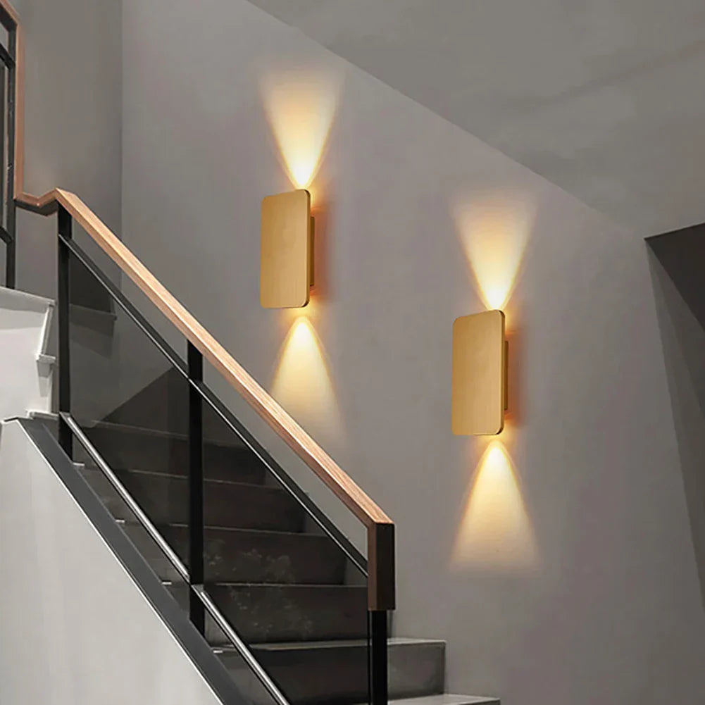 Aria Modern Square Wall Lamp – Up and Down Lighting for Bedroom and Living Room