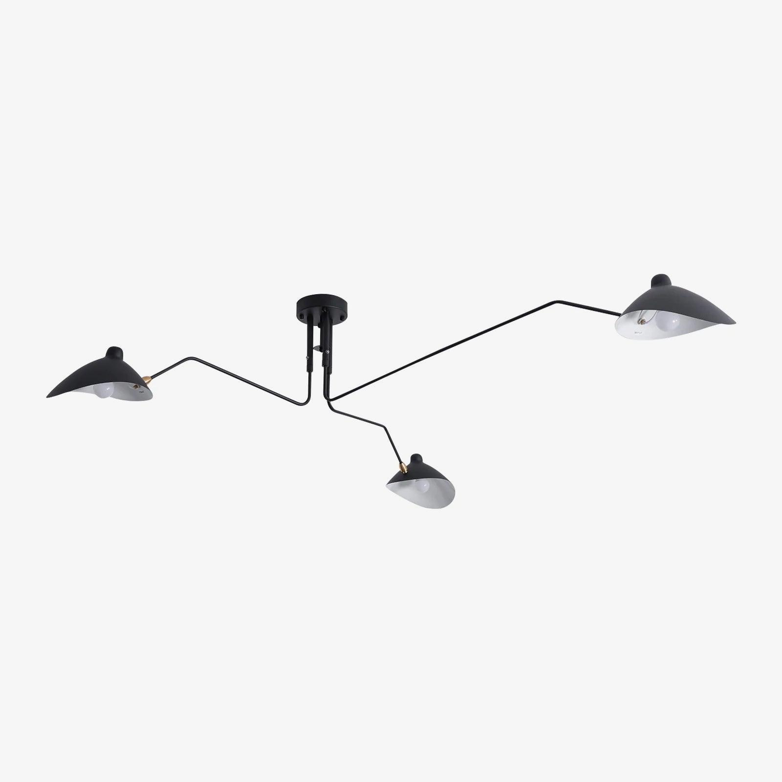 LED Ceiling Light Fixture - Serge Mouille Style - Adjustable Arm Design for Living Room & Modern Spaces