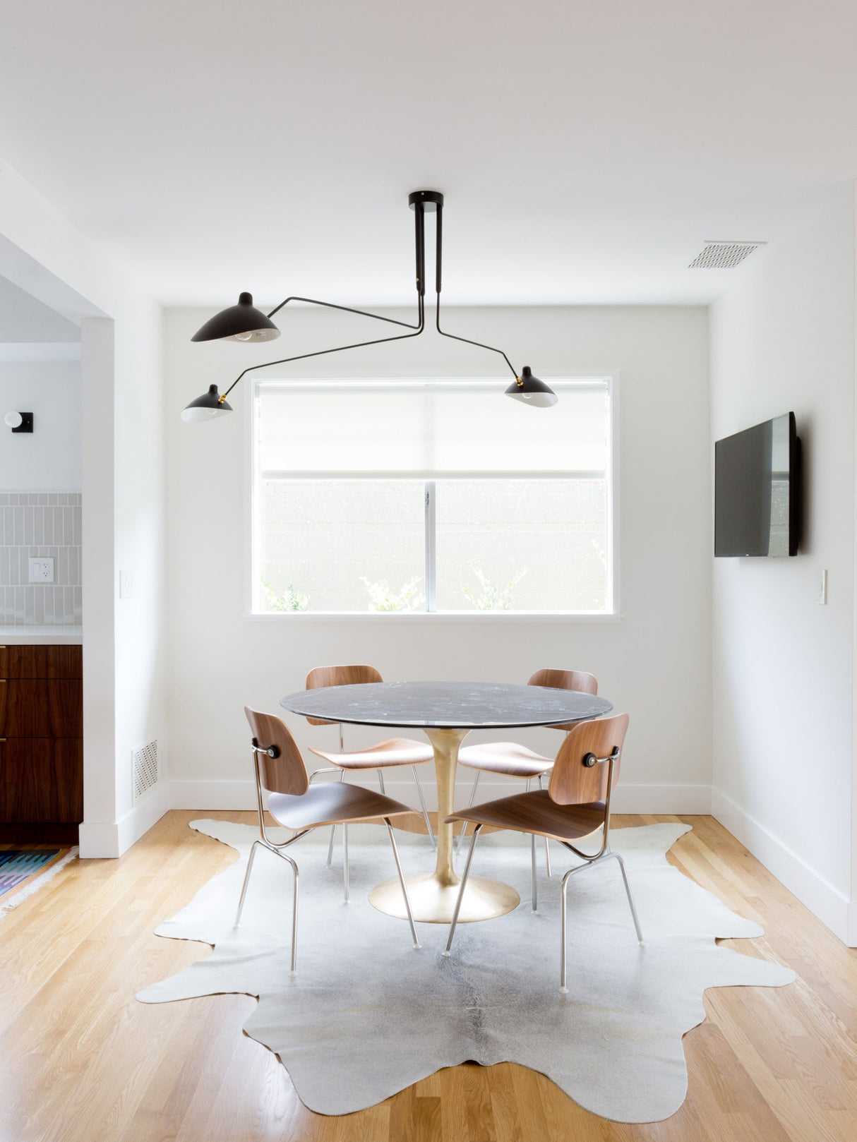LED Ceiling Light Fixture - Serge Mouille Style - Adjustable Arm Design for Living Room & Modern Spaces
