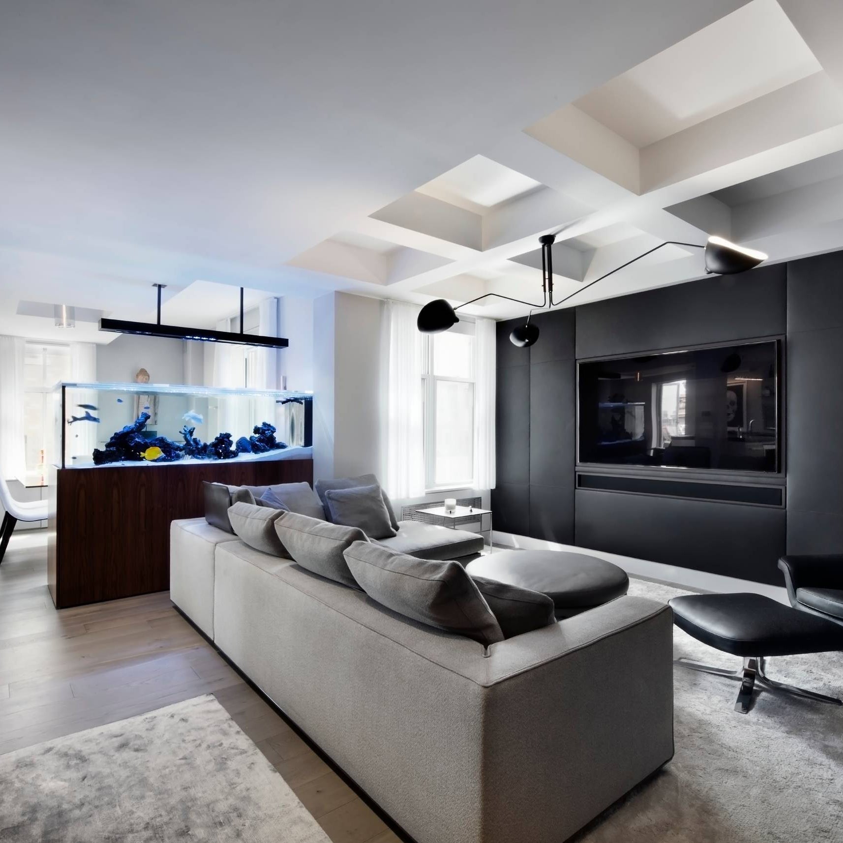 LED Ceiling Light Fixture - Serge Mouille Style - Adjustable Arm Design for Living Room & Modern Spaces