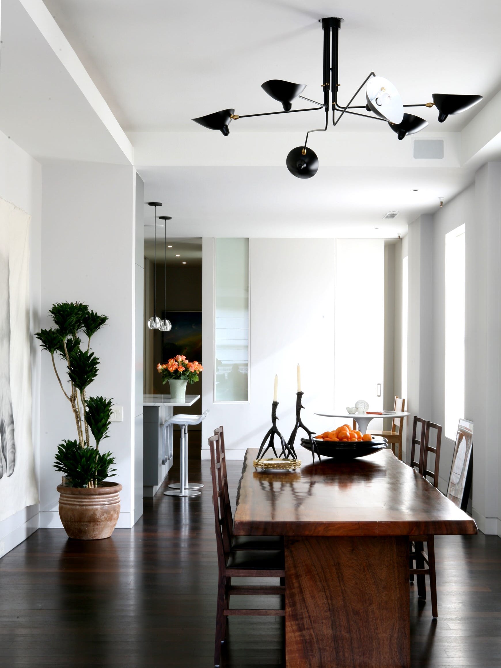 LED Ceiling Light Fixture - Serge Mouille Style - Adjustable Arm Design for Living Room & Modern Spaces