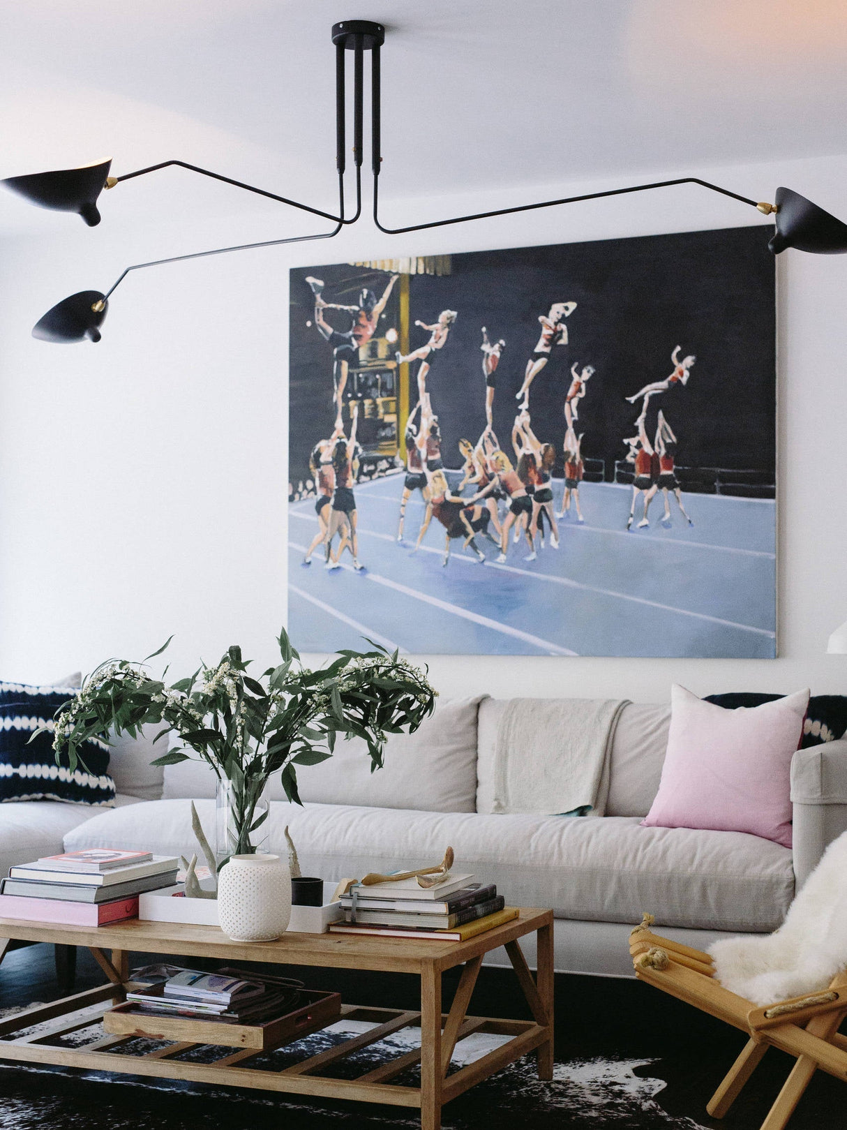 LED Ceiling Light Fixture - Serge Mouille Style - Adjustable Arm Design for Living Room & Modern Spaces