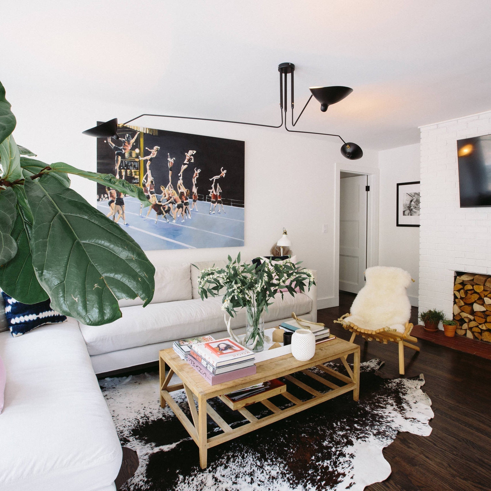 LED Ceiling Light Fixture - Serge Mouille Style - Adjustable Arm Design for Living Room & Modern Spaces