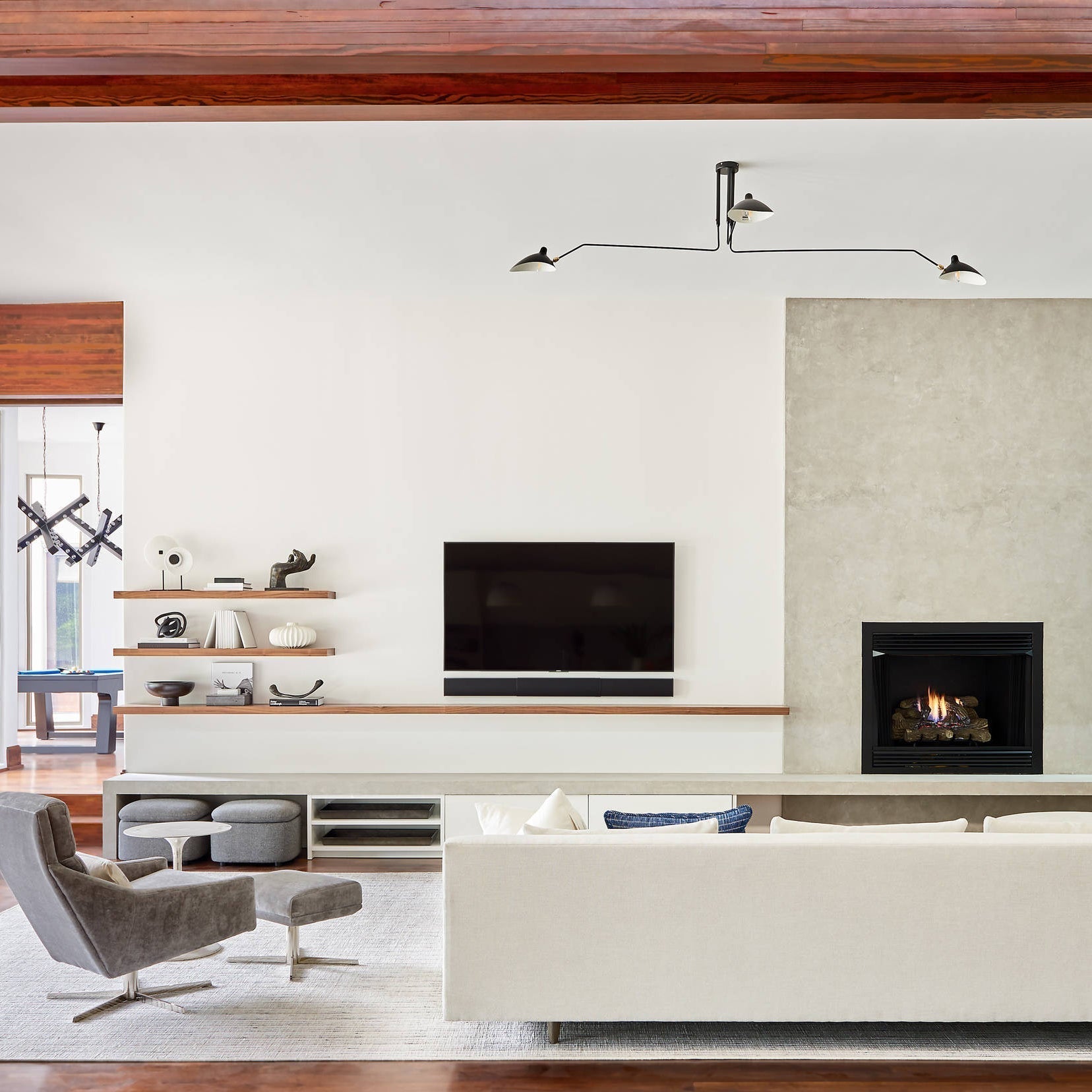 LED Ceiling Light Fixture - Serge Mouille Style - Adjustable Arm Design for Living Room & Modern Spaces