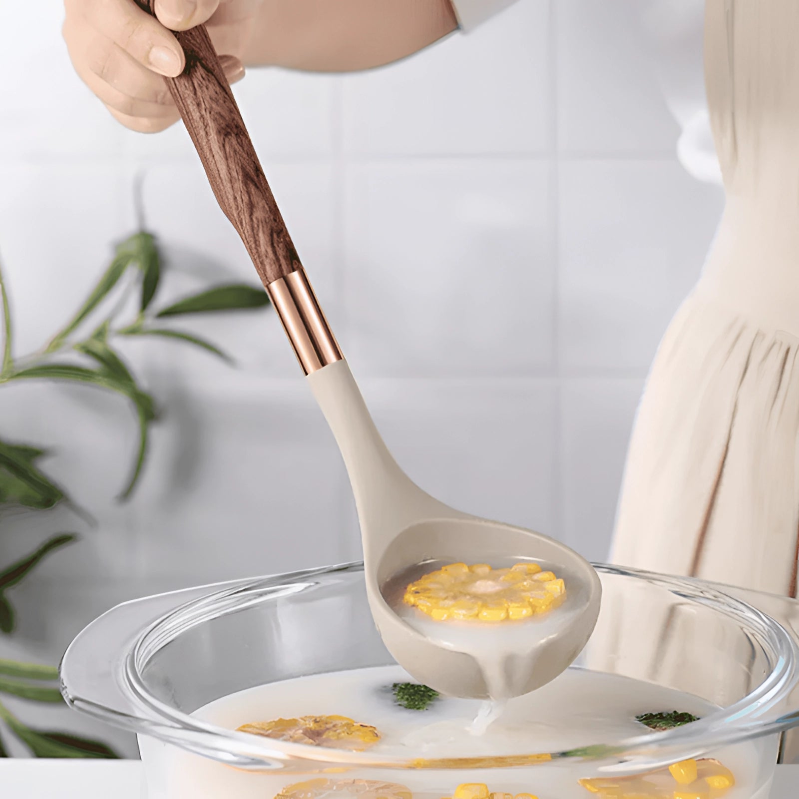 Stainless Steel Kitchen Utensil Set with Non-Slip Handles for Cooking & Baking - 10-Piece Cooking Tools