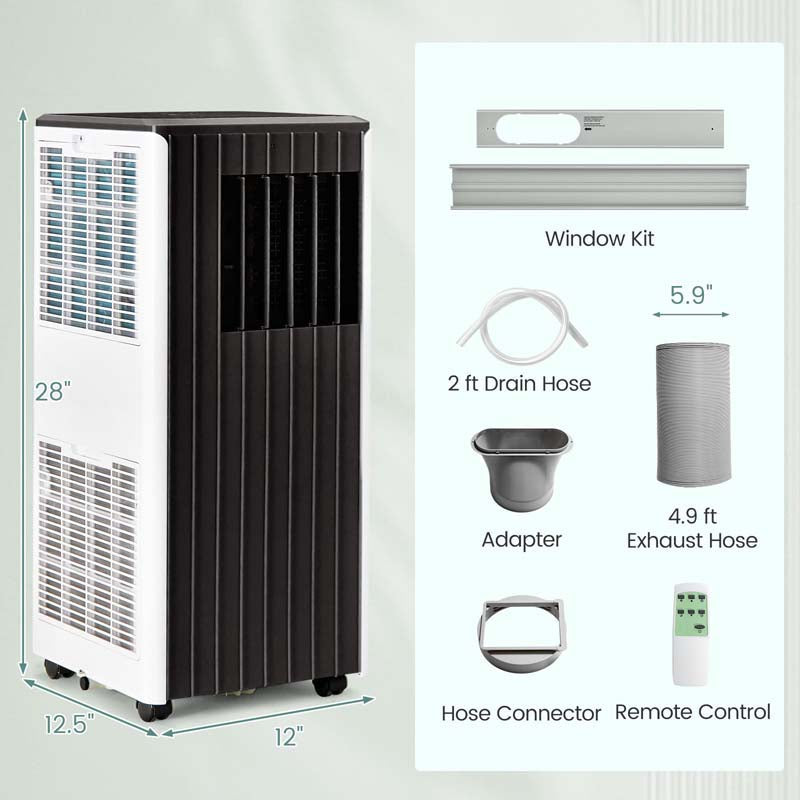 10000 BTU Portable Air Conditioner for Room up to 350 Sq. Ft, 3-in-1 AC Unit with Dehumidifier/Fan/Cool/Sleep Mode