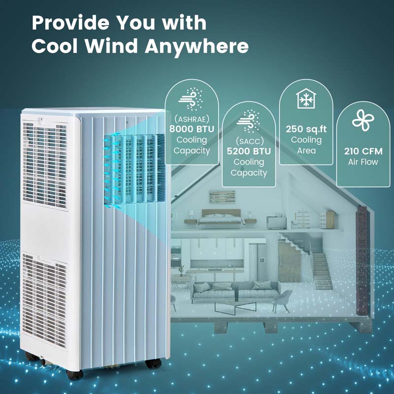 10000 BTU Portable Air Conditioner for Room up to 350 Sq. Ft, 3-in-1 AC Unit with Dehumidifier/Fan/Cool/Sleep Mode