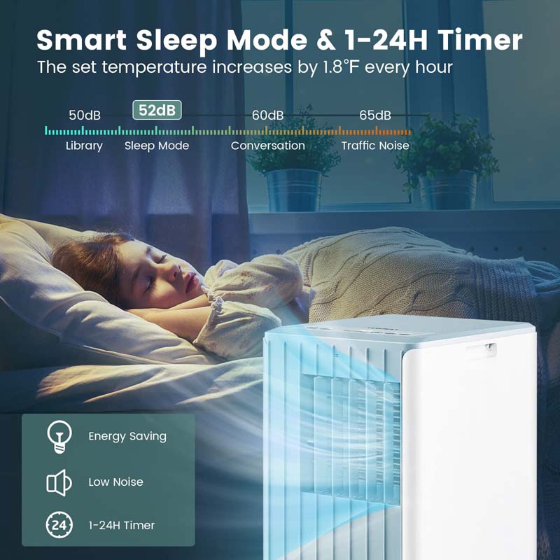 10000 BTU Portable Air Conditioner for Room up to 350 Sq. Ft, 3-in-1 AC Unit with Dehumidifier/Fan/Cool/Sleep Mode