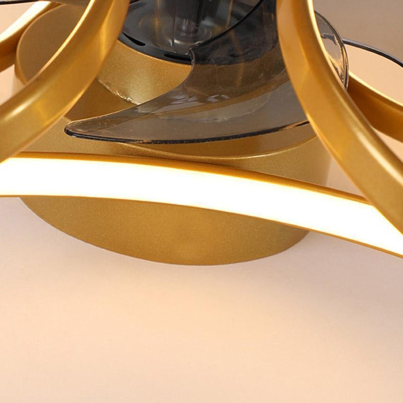 LED Flush Mount Ceiling Fan Light with Remote Control - Modern Flower Design for Living Room & Bedroom Lighting