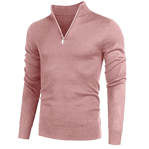 Men's Cashmere Style Zipper Basic Sweater (Polyester)