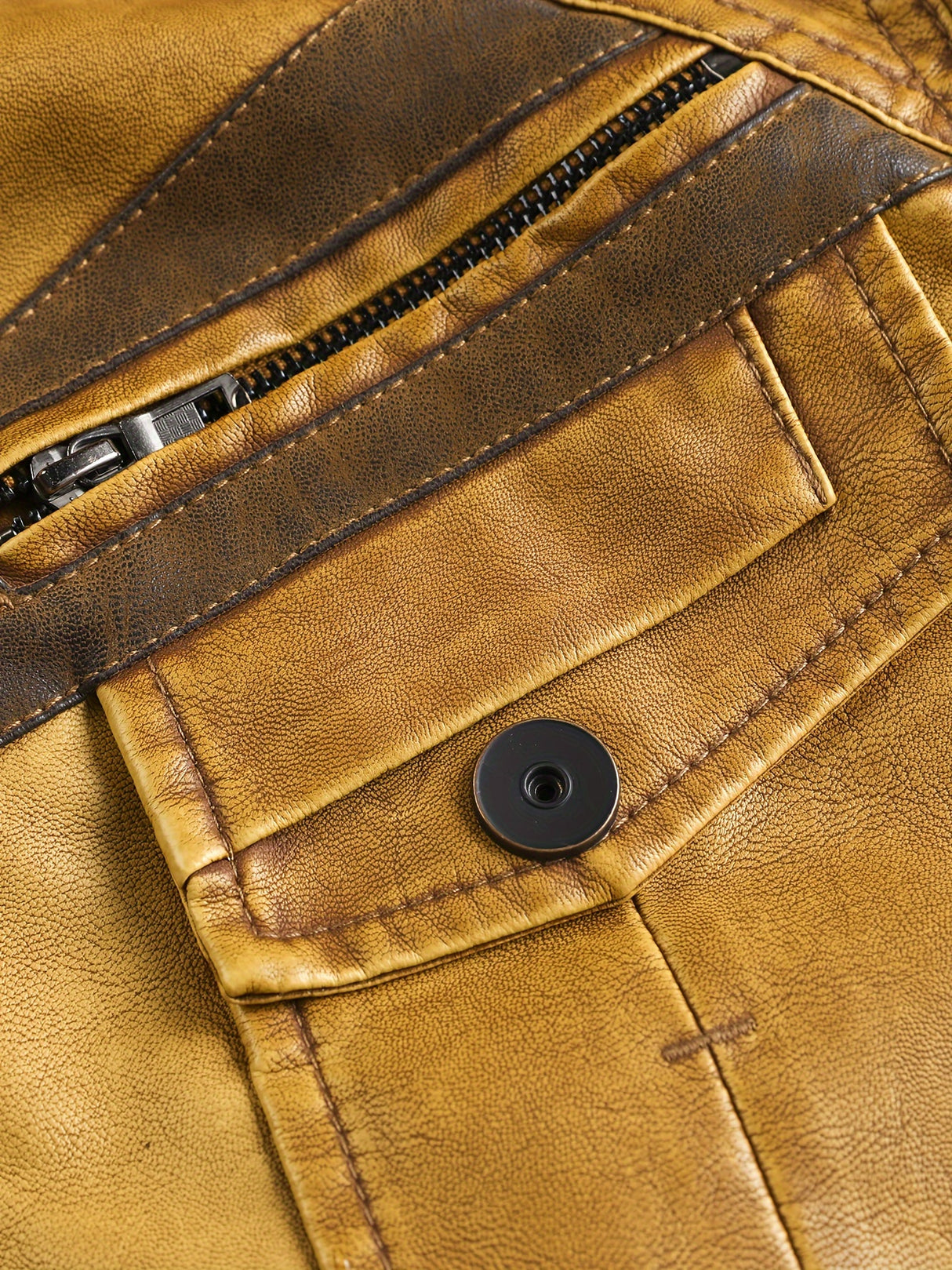 Men’s Windproof Leather Jacket with Fleece Lining – Warm Casual Outerwear