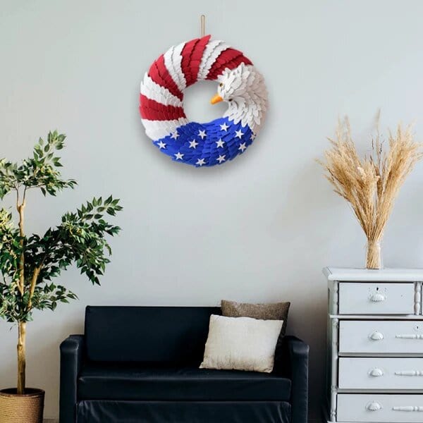 American Eagle Wreath - 100% Handcrafted Best Patriotic Wall Decorum