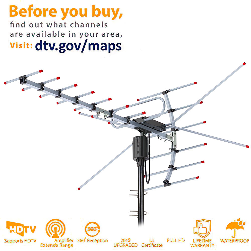 Merchpublic - 2024 Edition Outdoor Antenna - 460 Mile Range