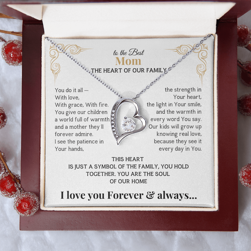 To the Best Mom - The Heart of Our Family-I love you Forever & always Necklace #Mothers Day