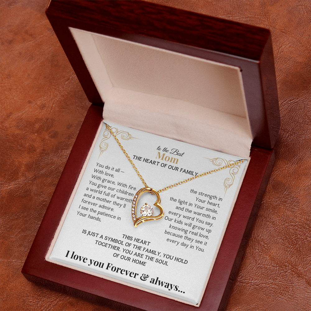 To the Best Mom - The Heart of Our Family-I love you Forever & always Necklace #Mothers Day